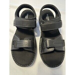 Rockport Darwin Fishing Mens Size 13 Black Leather Strap Sport Sandals Shoes